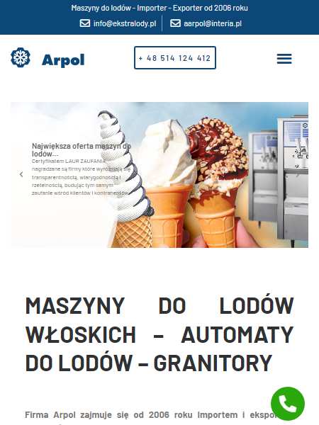 Arpol - Automaty do lodów włoskich