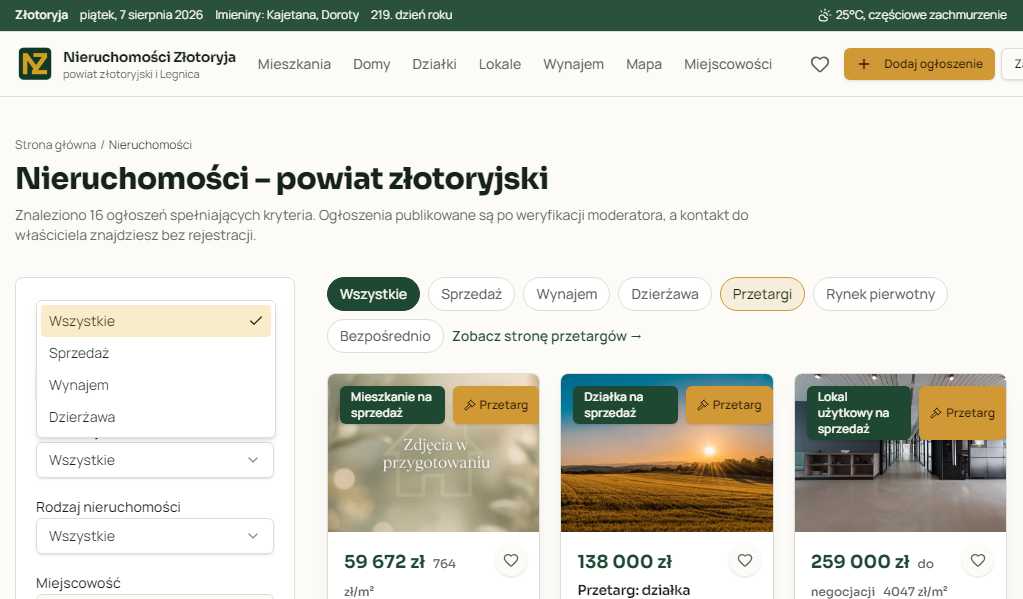 Nieruchomości Złotoryja - Legnica - powiat złotoryjski